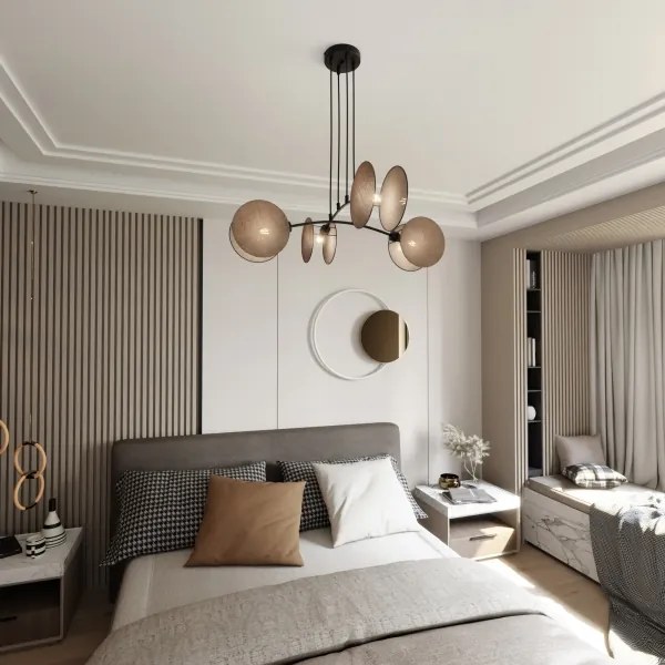 Lustră pe cablu MOTIF 4xE14/10W/230V bej