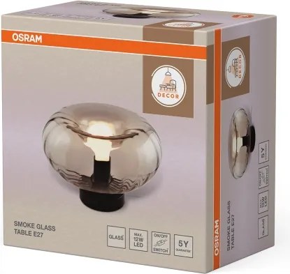Osram - Lampă de masă DECOR SMOKE 1xE27/12W/230V negru/gri fumuriu
