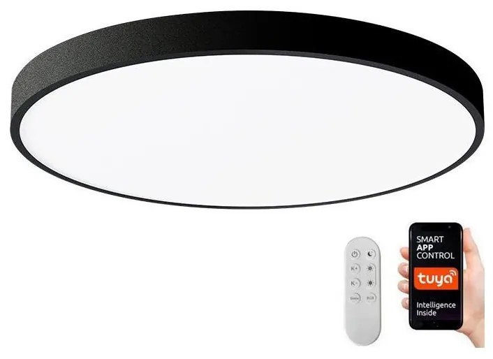 Plafonieră LED dimabilă Immax NEO 07249L SEMPLICI 48W/230V Wi-Fi Tuya negru + telecomandă