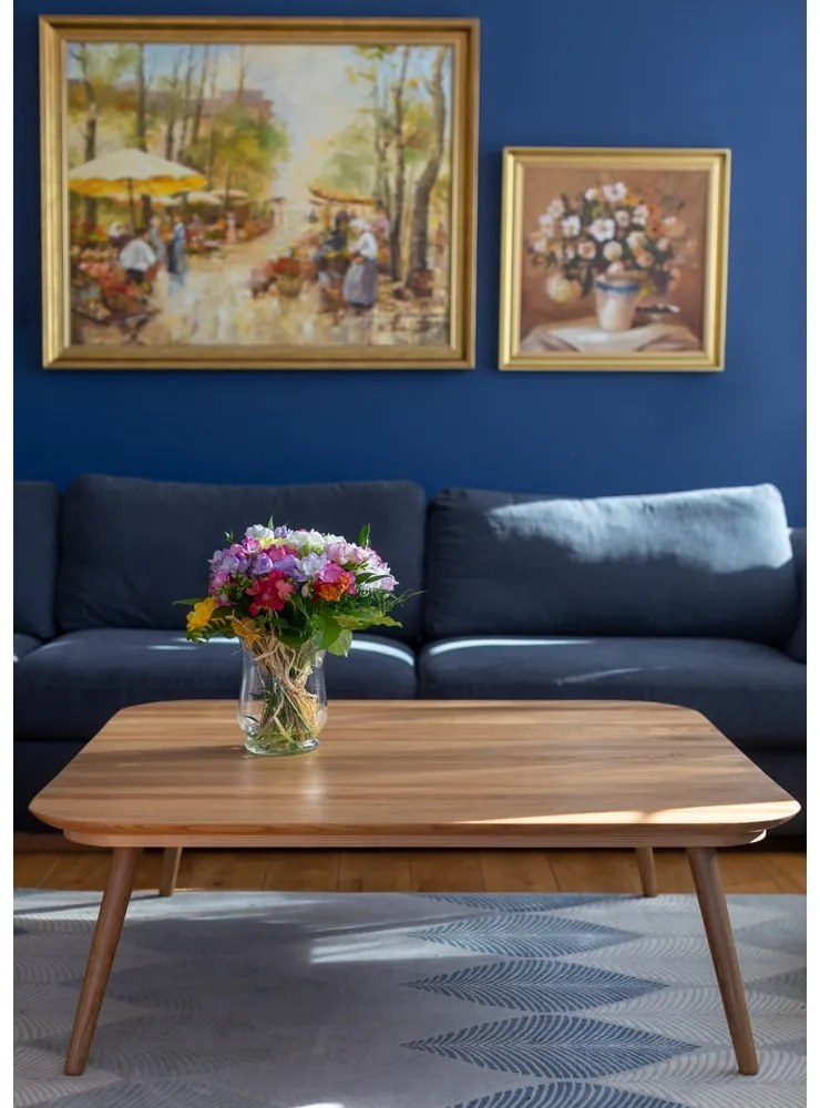 Măsuță de cafea din lemn de frasin Ragaba Contrast Tetra, natural, 110 x 110cm