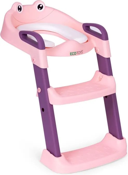 Șezut de toaletă pentru copii cu trepte - roz