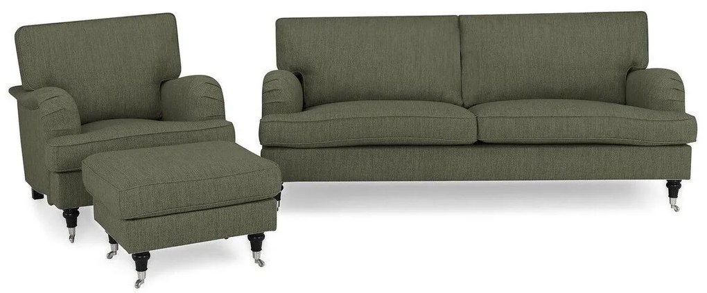 Set mobilier tapițat Bloomington A127 (Helena 4452)Chaki, Tapiterie, Picioare: Lemn, Role, Metal