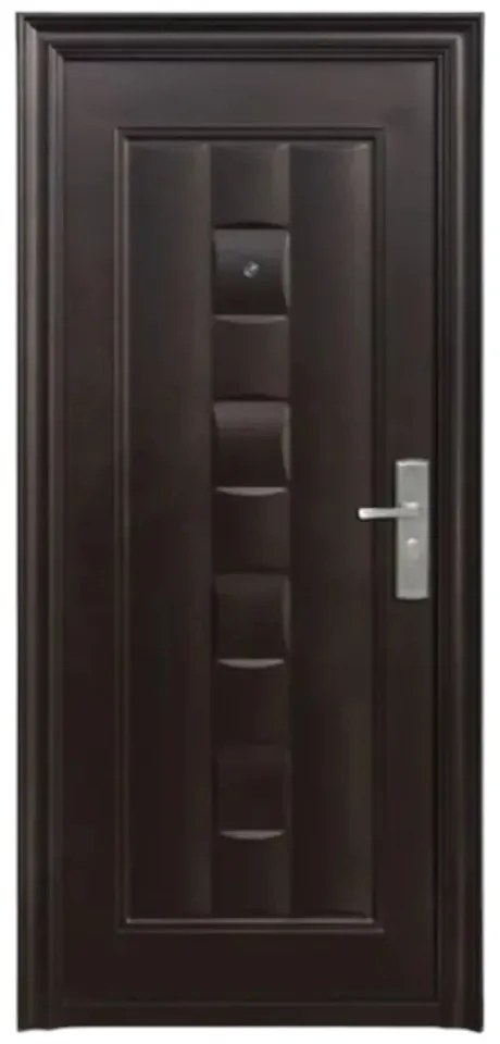 Usa metalica de exterior cu izolatie si vizor Novo Doors ND137 ,deschidere stanga dreapta, 1 yala, dimensiuni multiple,tabla 0.5/0.7 mm, balamale si