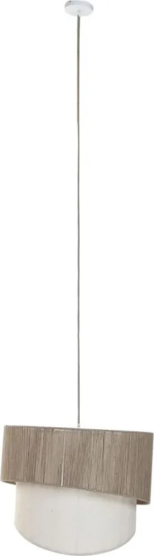 Lustră suspendată din iută împletită și metal, maro, 48 x 60 cm, „Beauvais”