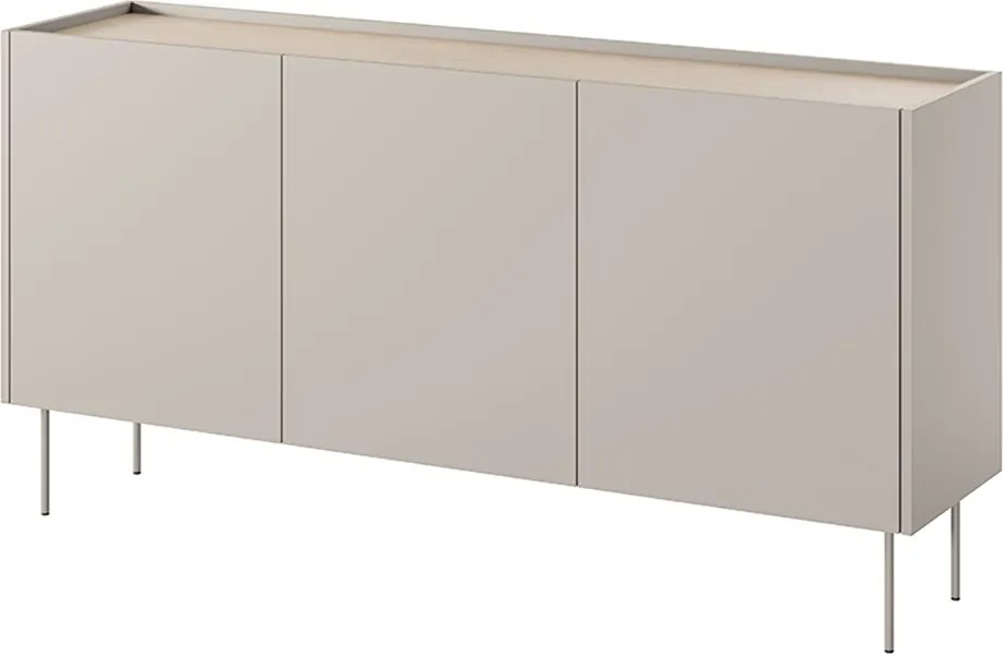 Comodă cu picioare metalice Desin 170 cm - cashmir / stejar nagano