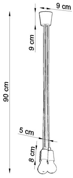 Lustră pe cablu DIEGO 3xE27/60W/230V verde