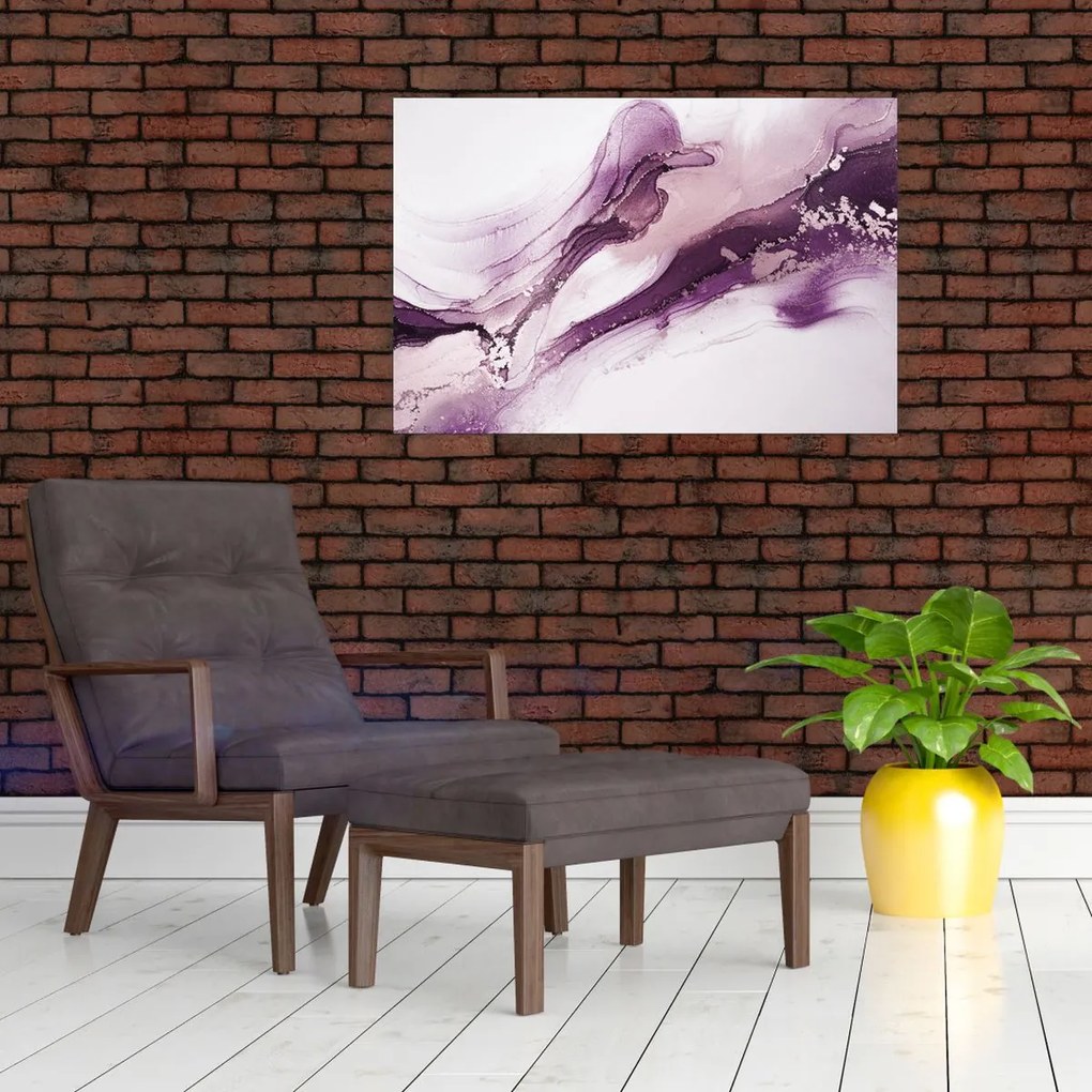 Tablou - Artă fluidă violet (90x60 cm)