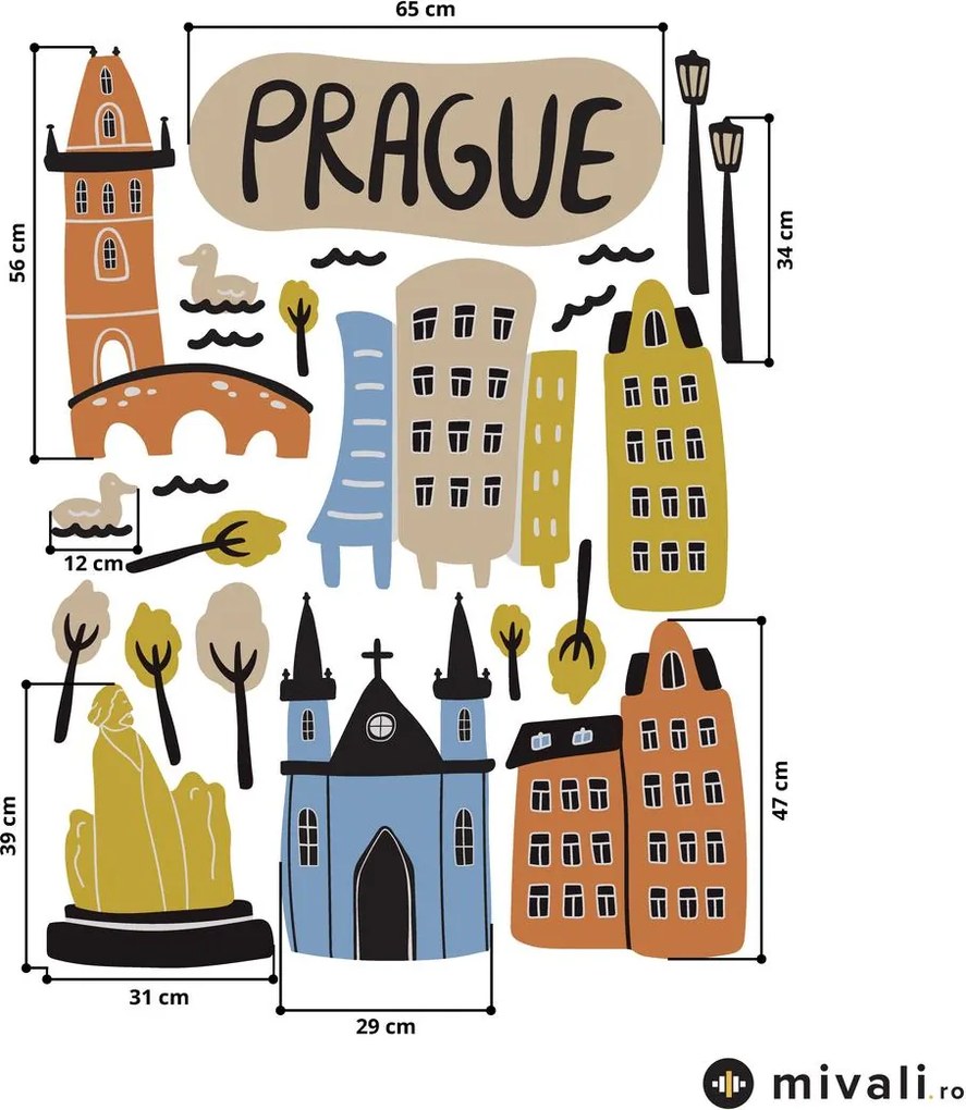 Autocolante de perete - Praga II.