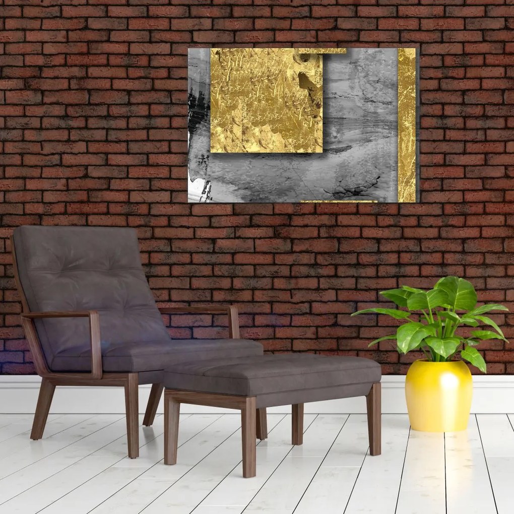 Tablou - Pătrate de aur N⁰2 (90x60 cm)