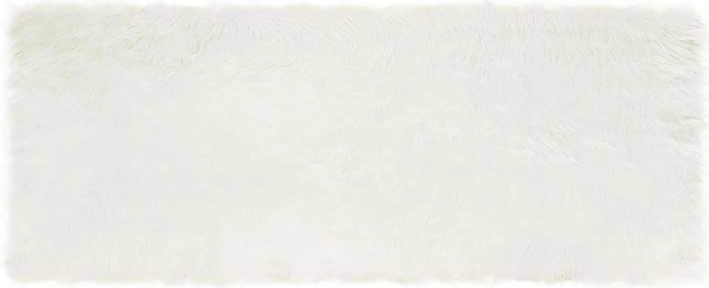 vidaXL Covor din Lână Faux Tafalla Alb 80 x 200 cm Poliester