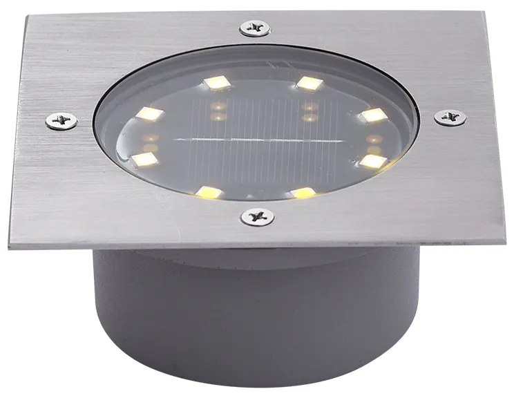 Set de 6 spoturi de sol din aluminiu pătrate, inclusiv LED IP65 Solar - Terry