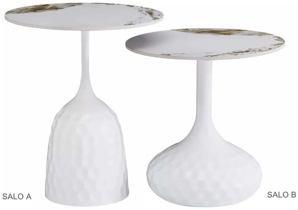 Masuta de cafea Salo B marmura alba ø50/h49 cm