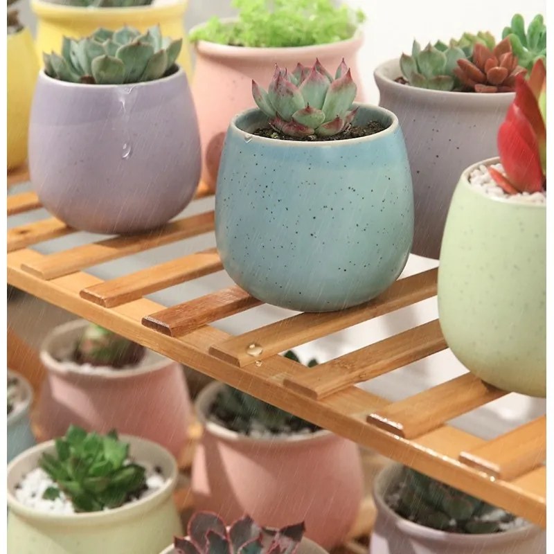 Suport pentru flori din bambus cu scară - 4 rafturi practice