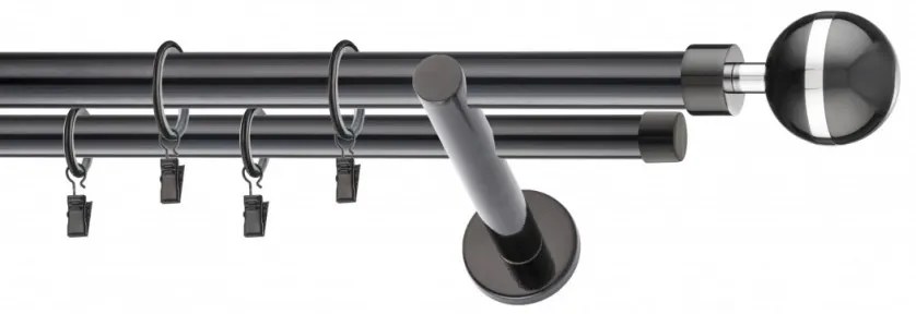 Galerie dubla PICIOR UNIVERSAL VIVALDI dubla 25/19 - NEGRU (Alege marime: 200 cm)