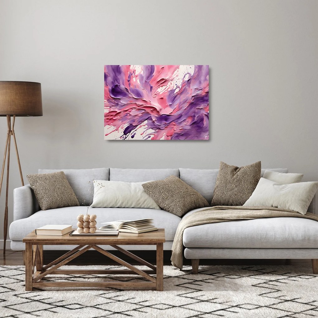 Tablou pe sticlă - Abstracție romantică (70x50 cm)
