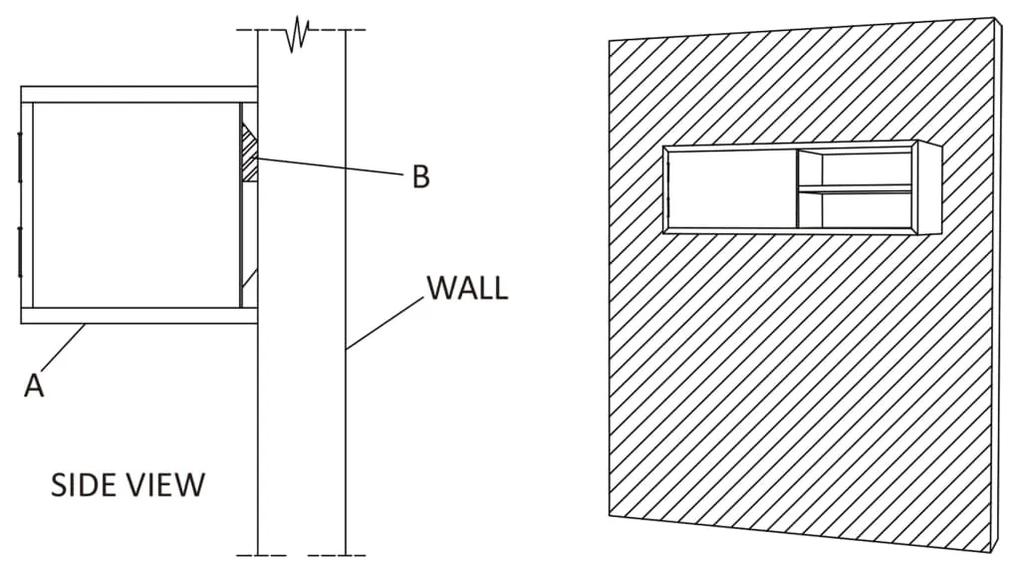 Dulap TV montat pe perete, 180 x 30 x 30 cm, lemn masiv de tec 1, 180 x 30 x 30 cm