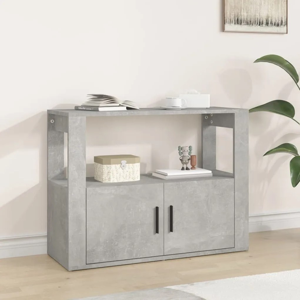 vidaXL Servantă, gri beton, 80x30x60 cm, lemn prelucrat
