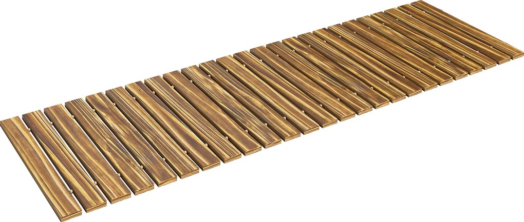 Outsunny Drum de grădină din lemn 120x38 cm Pasarelă dreaptă rulabilă pentru exterior Rezistent la intemperii Carbonizat | Aosom Romania