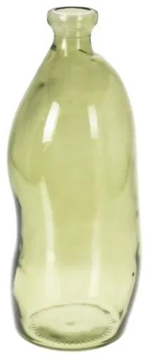 Vaza Tall Serpentine din sticla reciclata, verde, 13x35 cm