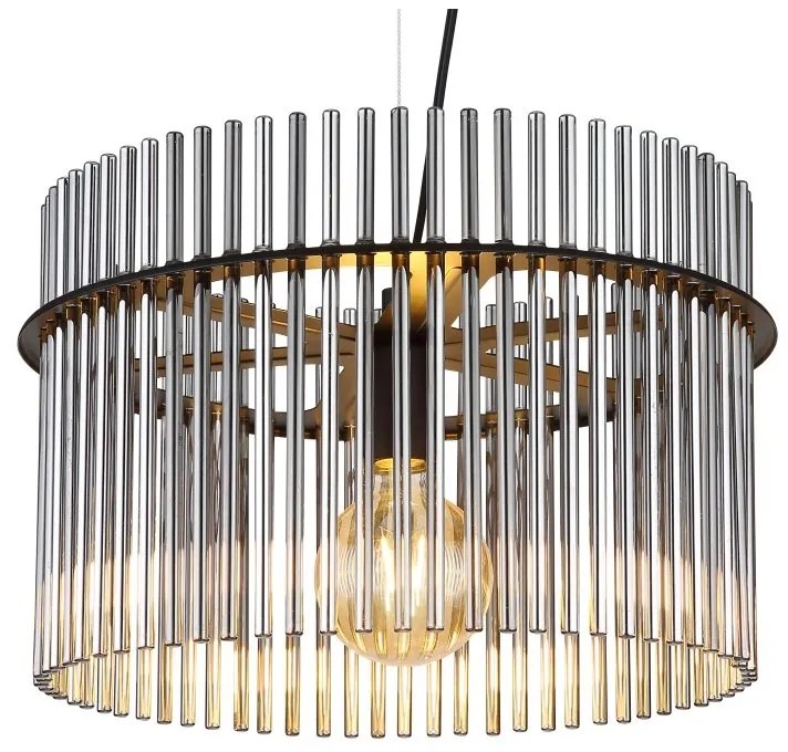 Pendul design modern GORLEY negru, fumuriu 40cm