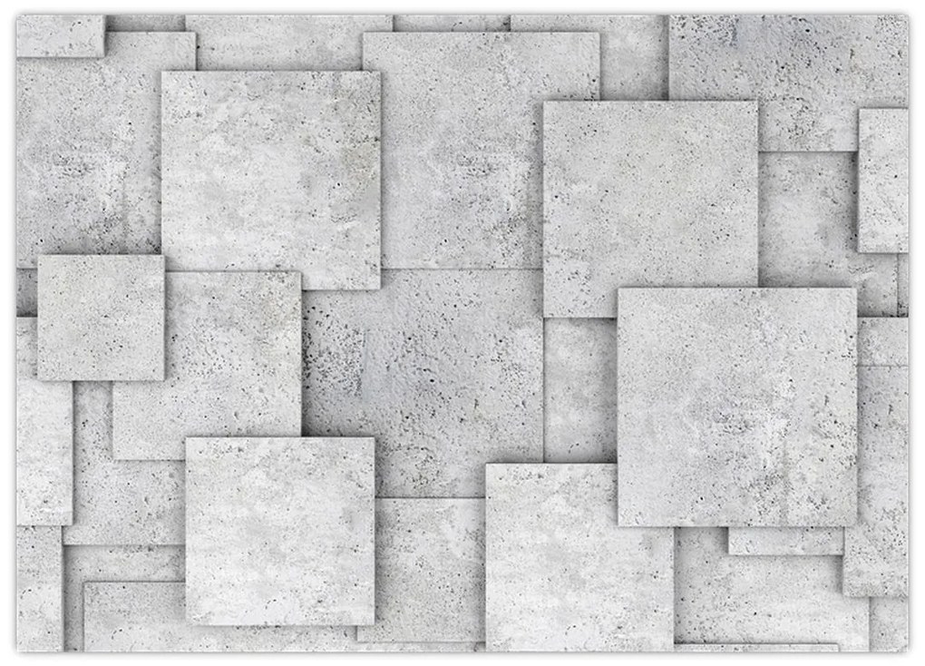 Tablou - Abstracție cu faianță de beton (70x50 cm)