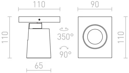 Spot de perete KENNY 1xGU10/35W/230V RED-Design Rendl-R12912