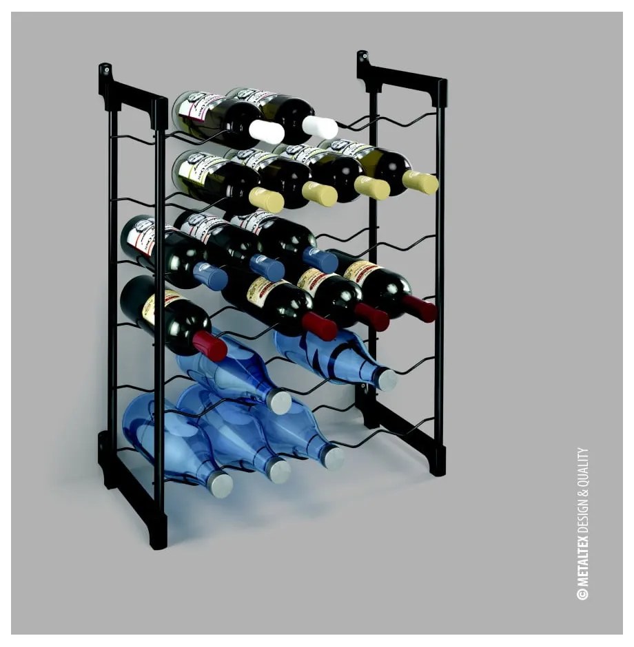 Suport de vin din metal gri pentru 30 de sticle Chianti - Metaltex