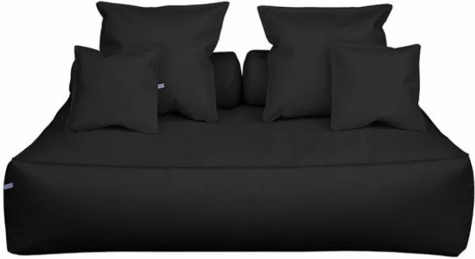 Canapea de 2 persoane tip divan Panama Class by Filippo Ghezzani, piele sintetica, neagra