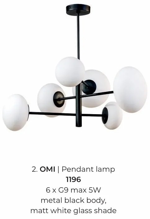 Lustra moderna cu 6 surse de lumina Omi negru