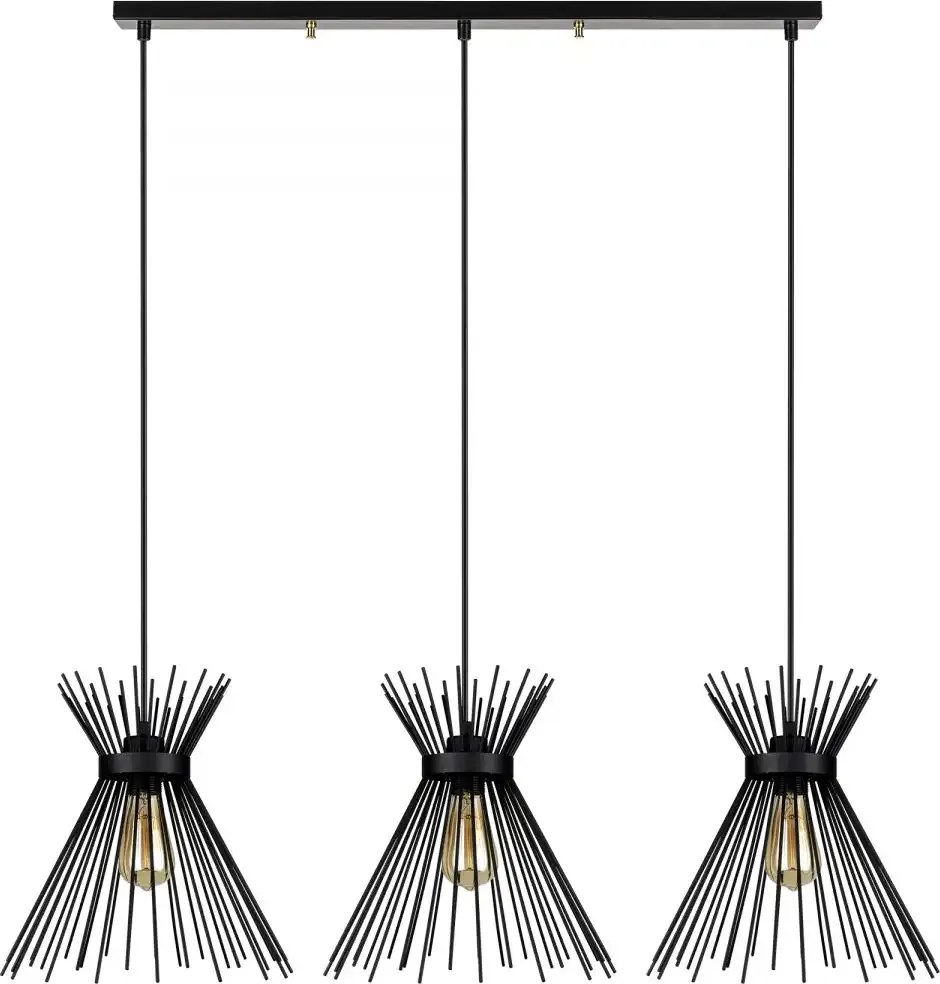 Lustra pendul cu 3 globuri negru alb homs ro180-11183