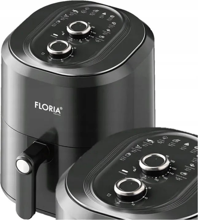 Friteuza cu aer cald Floria ZLN8009 Negru, putere 1360W, Capacitate 6 Litri, temperatura reglabila