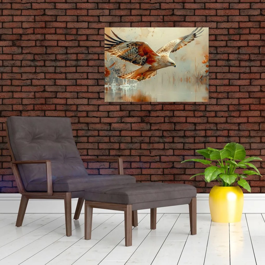 Tablou pe sticlă - Pasăre de pradă (70x50 cm)