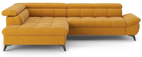 Canapea colțar extensibilă în L MARANO stânga, portocalie