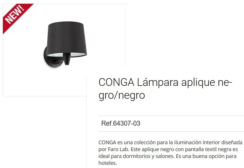 Aplica de perete moderna design elegant CONGA neagra 64307-03