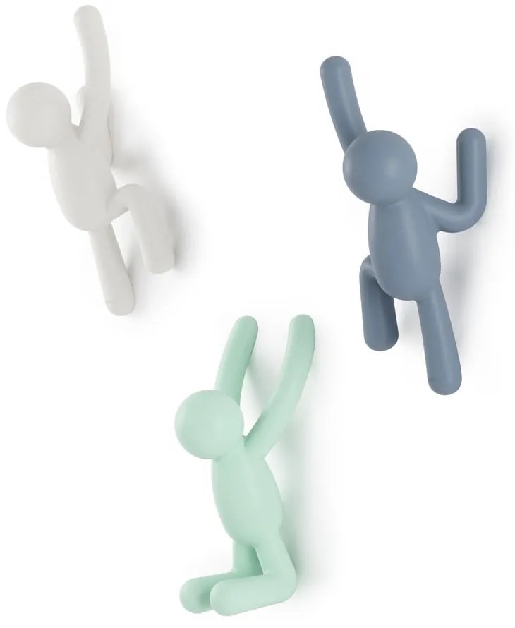 Cârlige 3 buc. de montat pe perete din plastic Buddy – Umbra