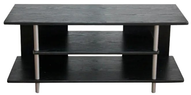 Măsuţă TV, negru/argintiu, QUIDO