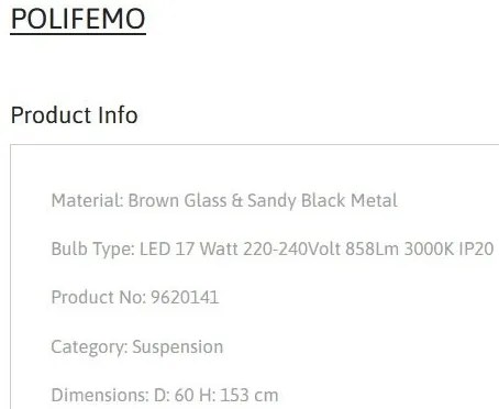 Lustra LED design modern POLIFEMO maro, 60cm