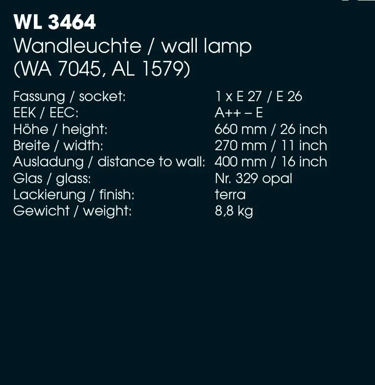 Aplica iluminat exterior din fier forjat, WL 3464