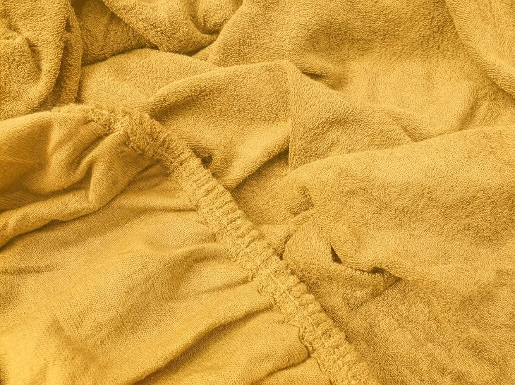 Cearsaf Frotté PREMIUM galben-portocaliu 90x200 cm