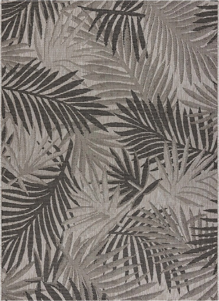 Covor sisal Floorlux 20504 Frunze argintiu si negru Junglă - SECUNDAR-COTATI PRODUSUL