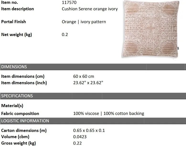 Perna decorativa design LUX Serene 60x60cm