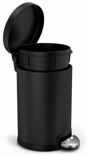 Coș de gunoi rotund Simplehuman cu pedală 4,5 l, negru