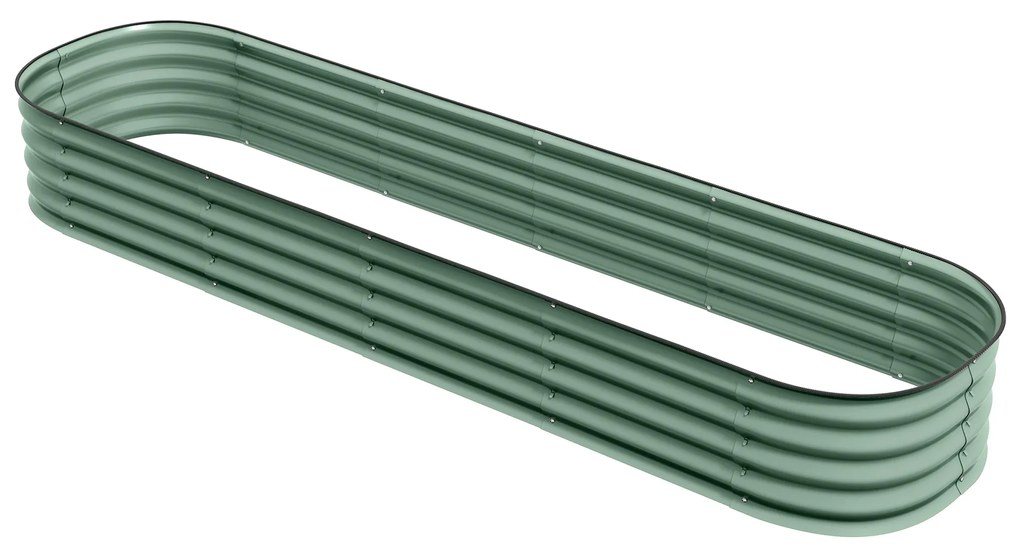 Outsunny Ghiveci înalt pătrat pentru grădină, din oțel modular, pentru legume, plante și flori, 240x62x30 cm | Aosom Romania