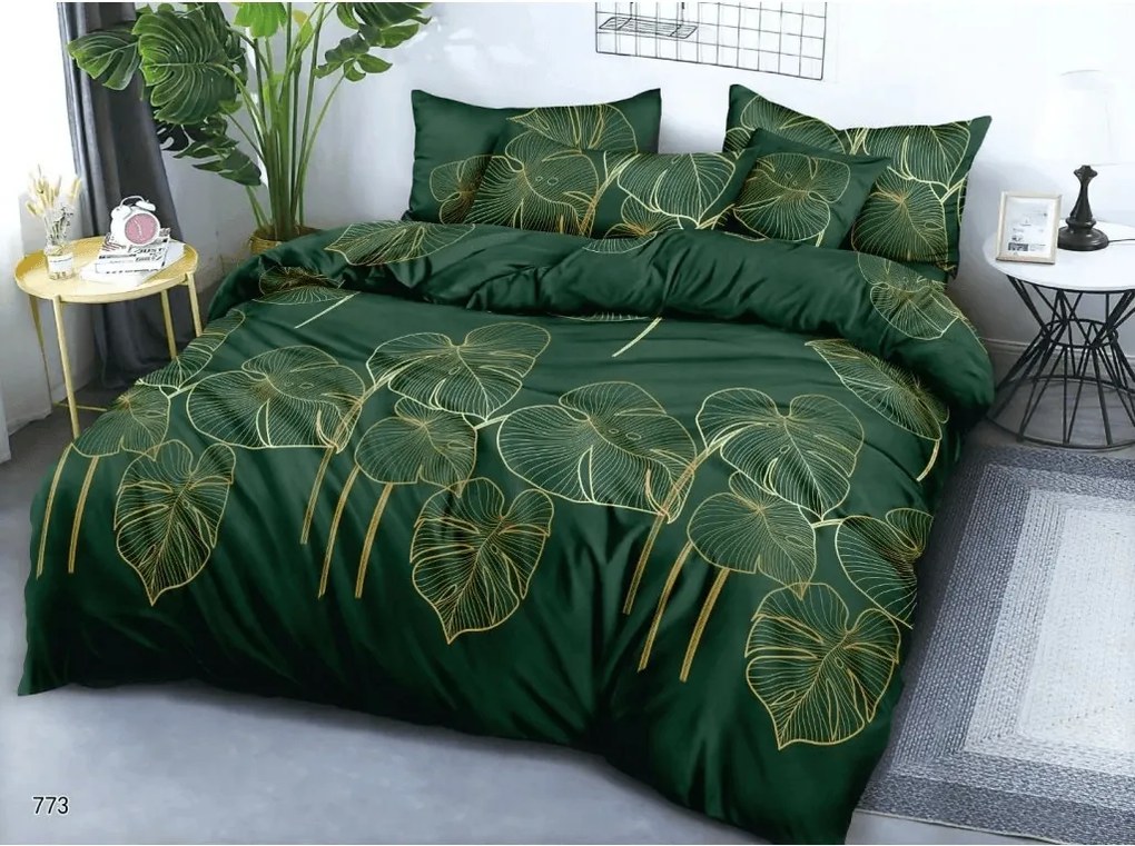 Lenjerie de pat din microfibra VENECIA verde Dimensiune lenjerie de pat: 2 buc 70 x 90 cm | 200 x 220 cm