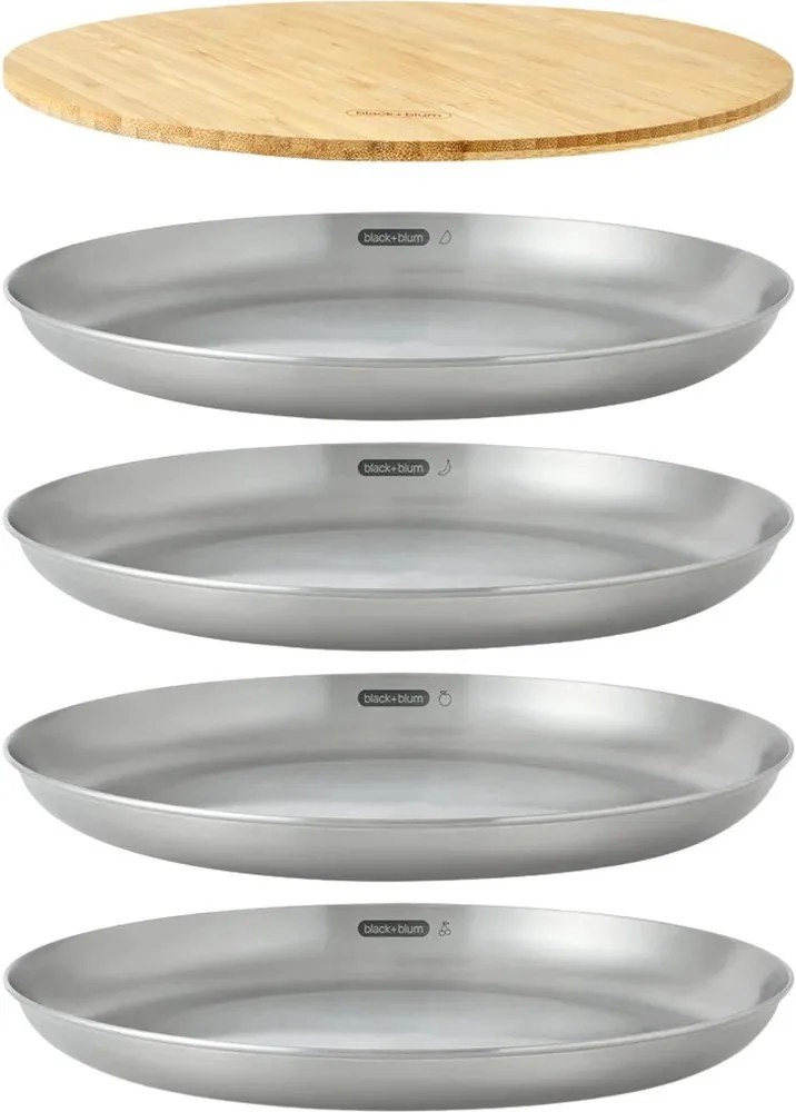 Farfurii argintii 4 buc. din oțel inoxidabil ø 25,5 cm – Black + Blum