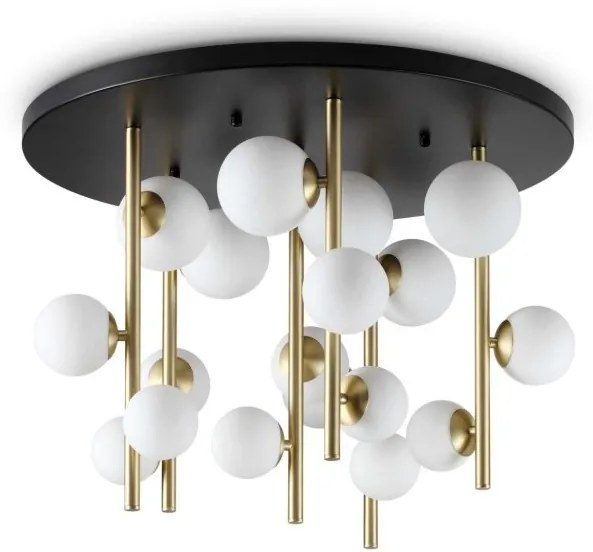 Lustra aplicata design modern Perlage pl18 negru/alama/alb