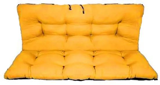 Set perne decorative pentru mobilier paleti, perna sezut 120x70 cm + perna spate 120x40 cm culoare galben