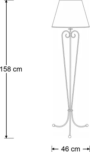 Brilagi - Lampă de podea SONIA 1xE27/15W/230V crem/patină