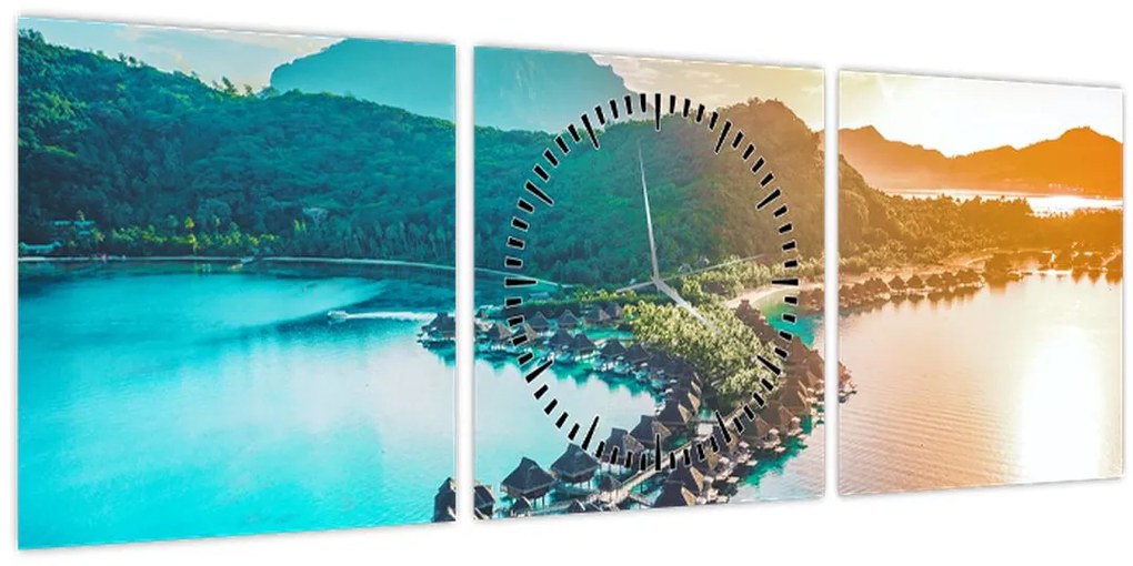 Tablou - Bora Bora (cu ceas) (90x30 cm)