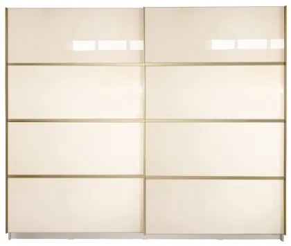 Gold Dulap 2500 Crem cu usi MDF Lucios + 1 Comoda